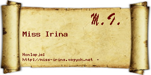 Miss Irina névjegykártya